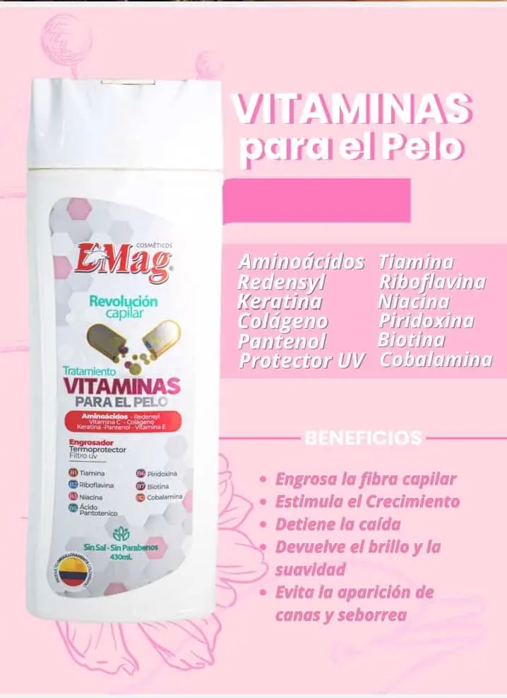 TRATAMIENTO CAPILAR VITAMINAS PARA EL PELO DMAG *430ML