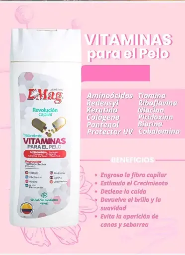 TRATAMIENTO CAPILAR VITAMINAS PARA EL PELO DMAG *430ML